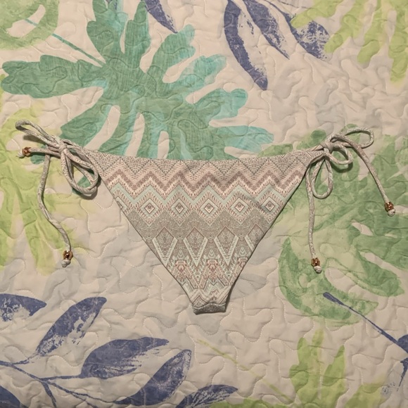 Eberjey teal and ivory cheeky bikini bottoms - Picture 4 of 6